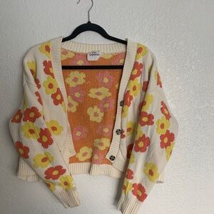 Callahan Floral Cardigan - Cream, Orange, Yellow